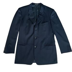 Giorgio Armani Le Collezione Men’s Wool Navy Blue Blazer Suit Jacket Size 42 L